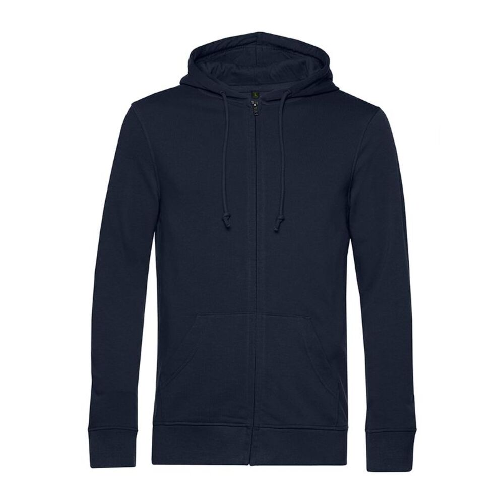 B&C Mens Zipped Hoodie / Navy Blue